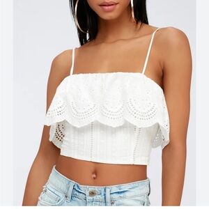 Lulus Eyelet Cropped Top